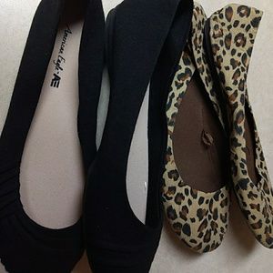 American Eagle flats with bonus cheetah print shoe